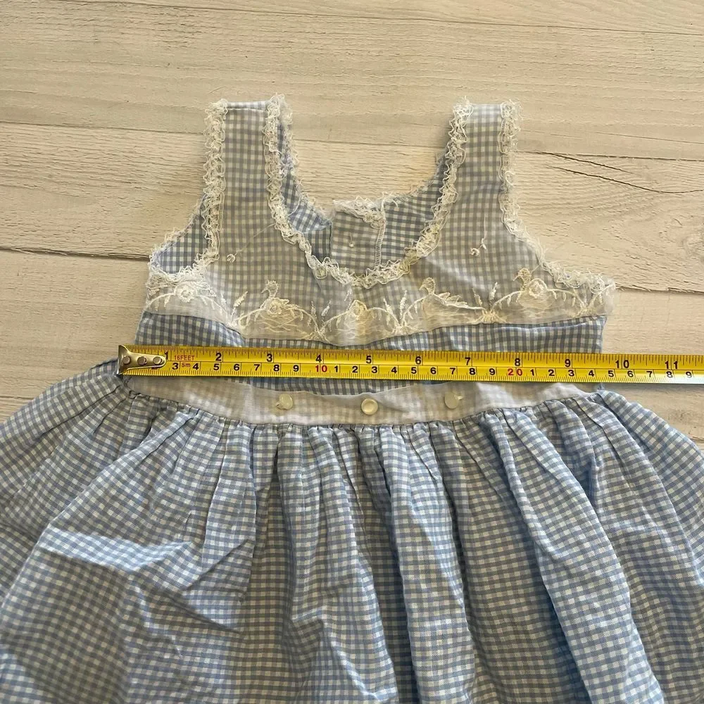 Vintage baby girls blue‎ gingham dress